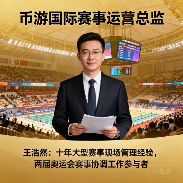 币游国际赛事运营总监王浩然，拥有十年大型赛事现场管理经验，曾参与两届奥运会赛事协调工作